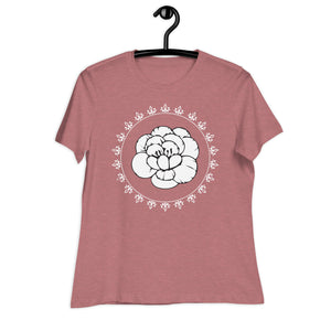 Women's Relaxed T-Shirt- Flower Print