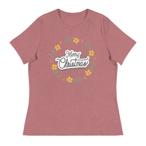 Women's Relaxed T-Shirt- Christmas Wishing Print