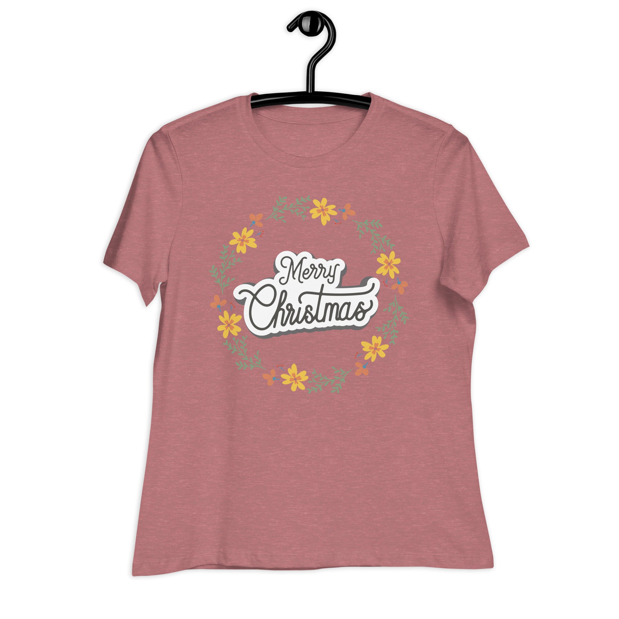 Women's Relaxed T-Shirt- Christmas Wishing Print