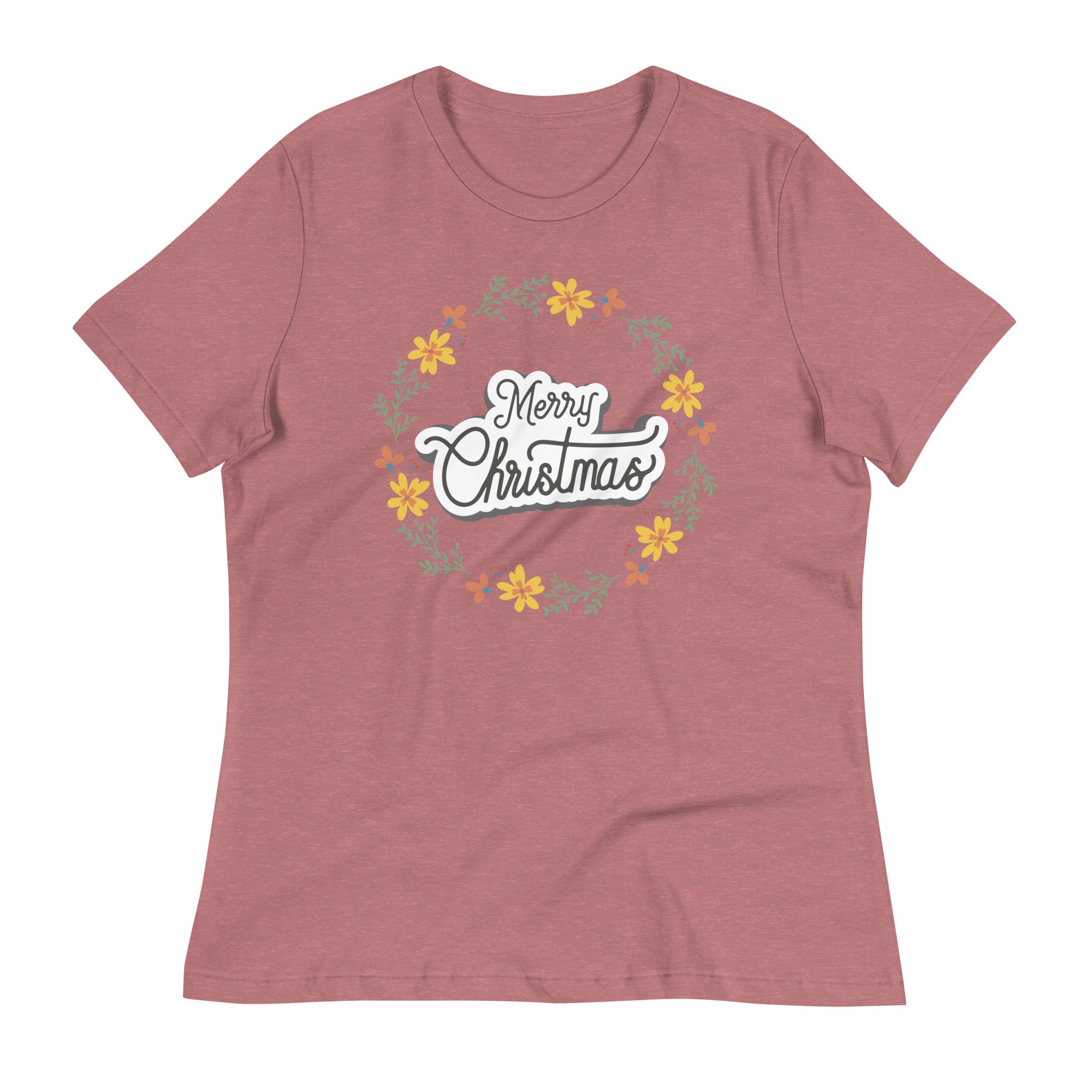 Women's Relaxed T-Shirt- Christmas Wishing Print