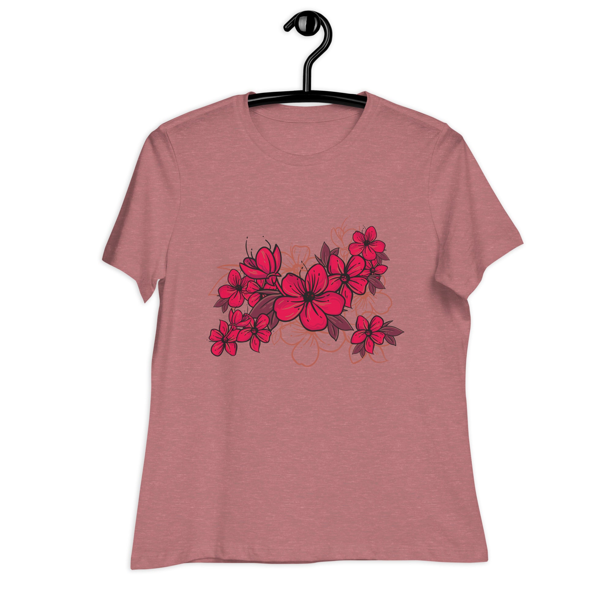 Women's Relaxed T-Shirt- Flower Print