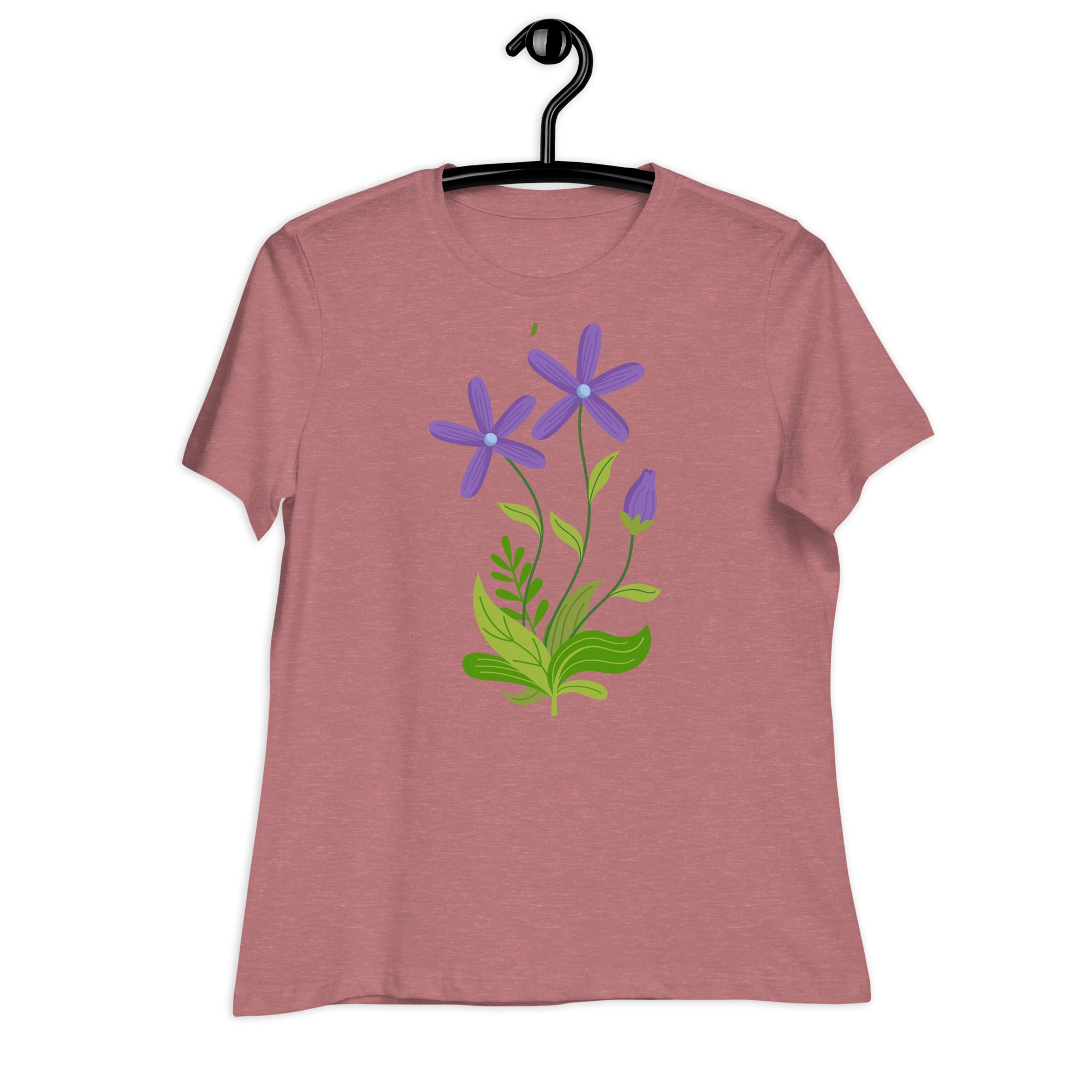 Women's Relaxed T-Shirt- Flower Print