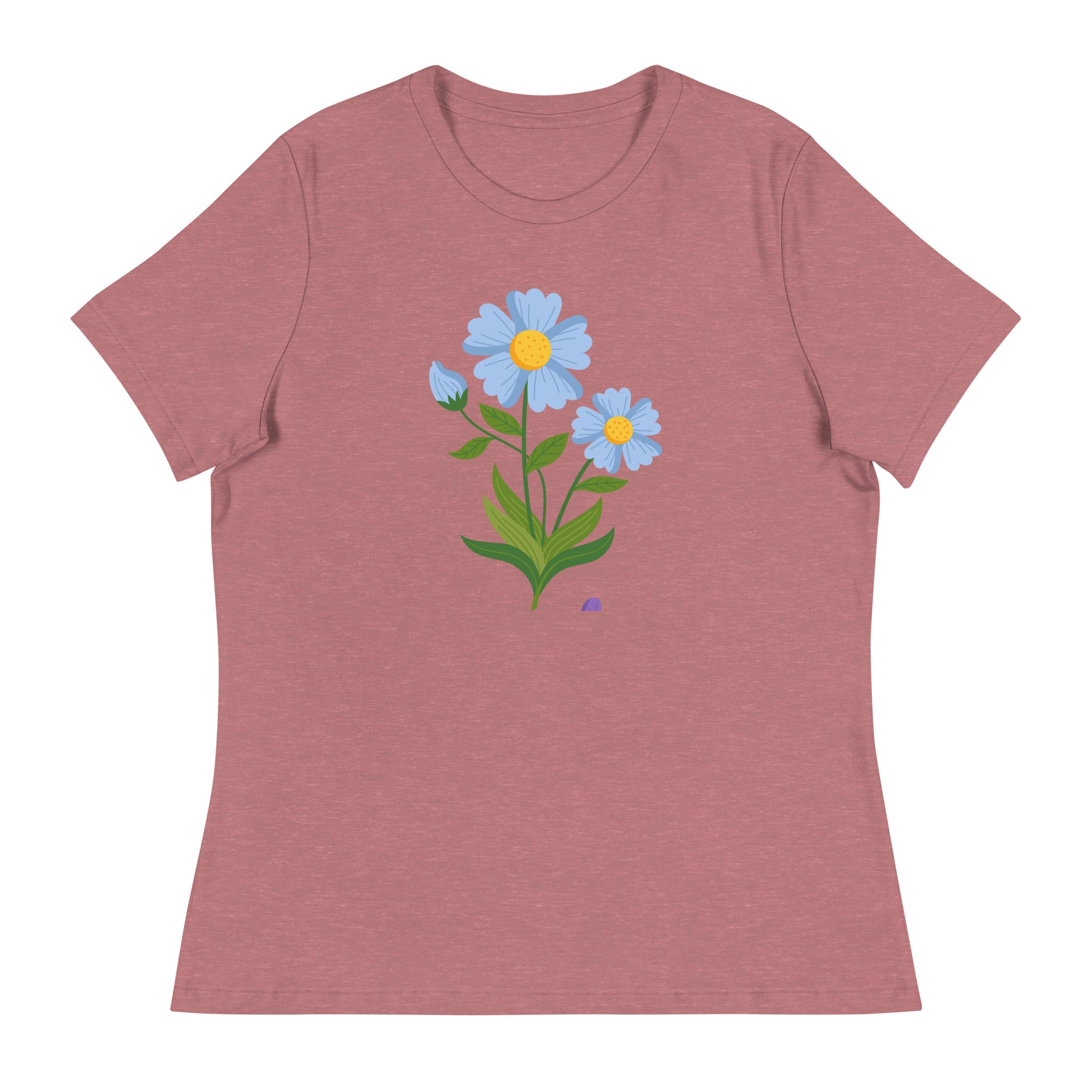 Women's Relaxed T-Shirt- Flower Print