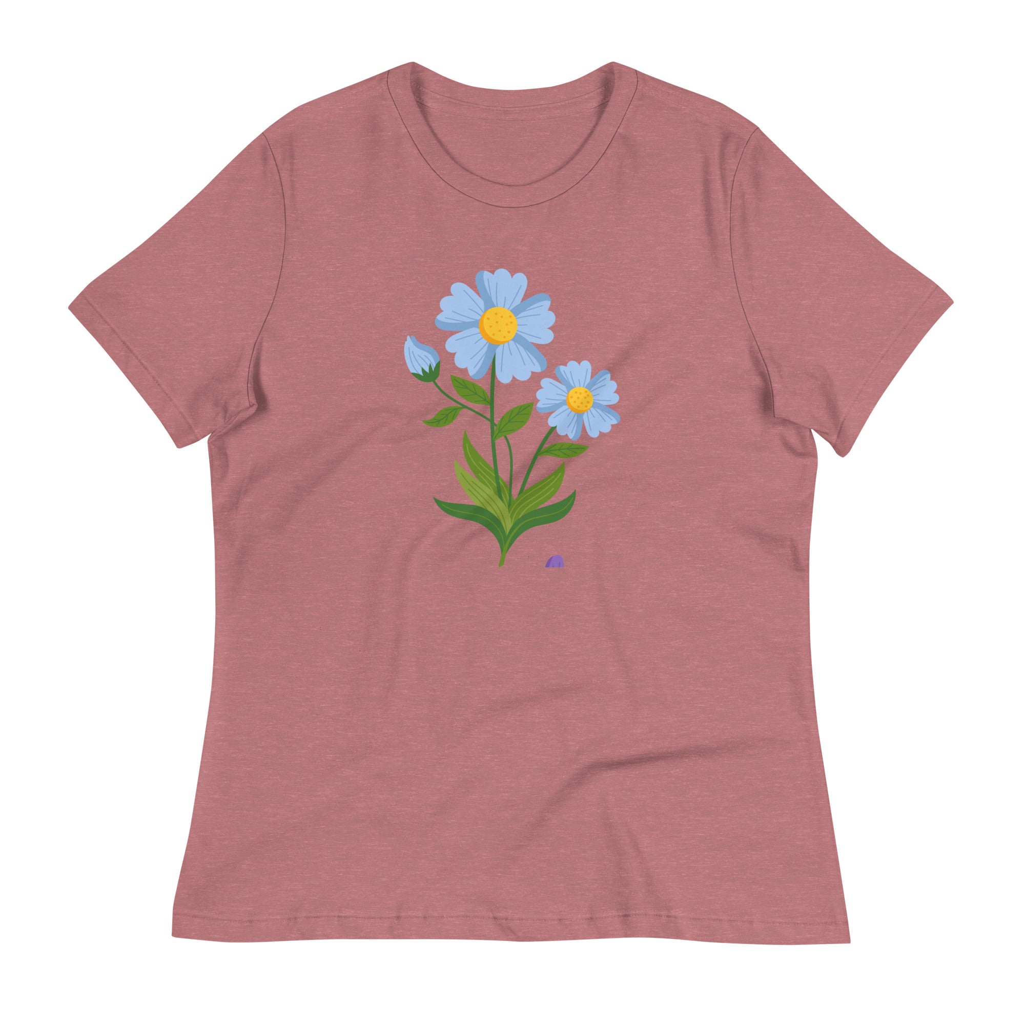 Women's Relaxed T-Shirt- Flower Print