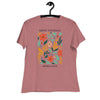 Women's Relaxed T-Shirt- Flowers in square print