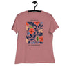 Women's Relaxed T-Shirt- Flowers print