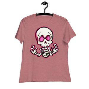 Women's Relaxed T-Shirt- Skull Print