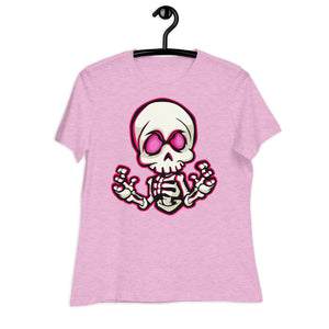 Women's Relaxed T-Shirt- Skull Print