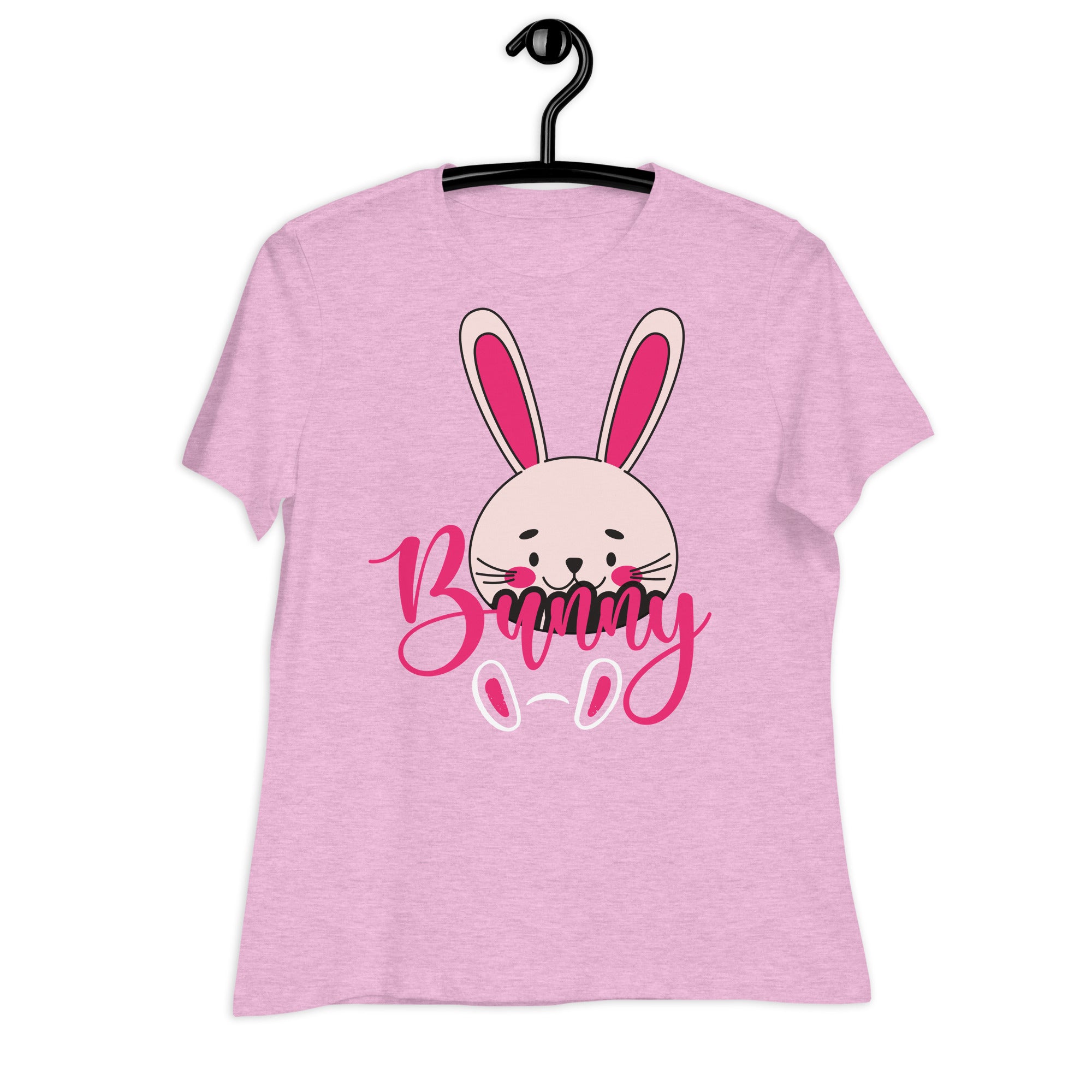 Women's Relaxed T-Shirt- Cute Bunny Print