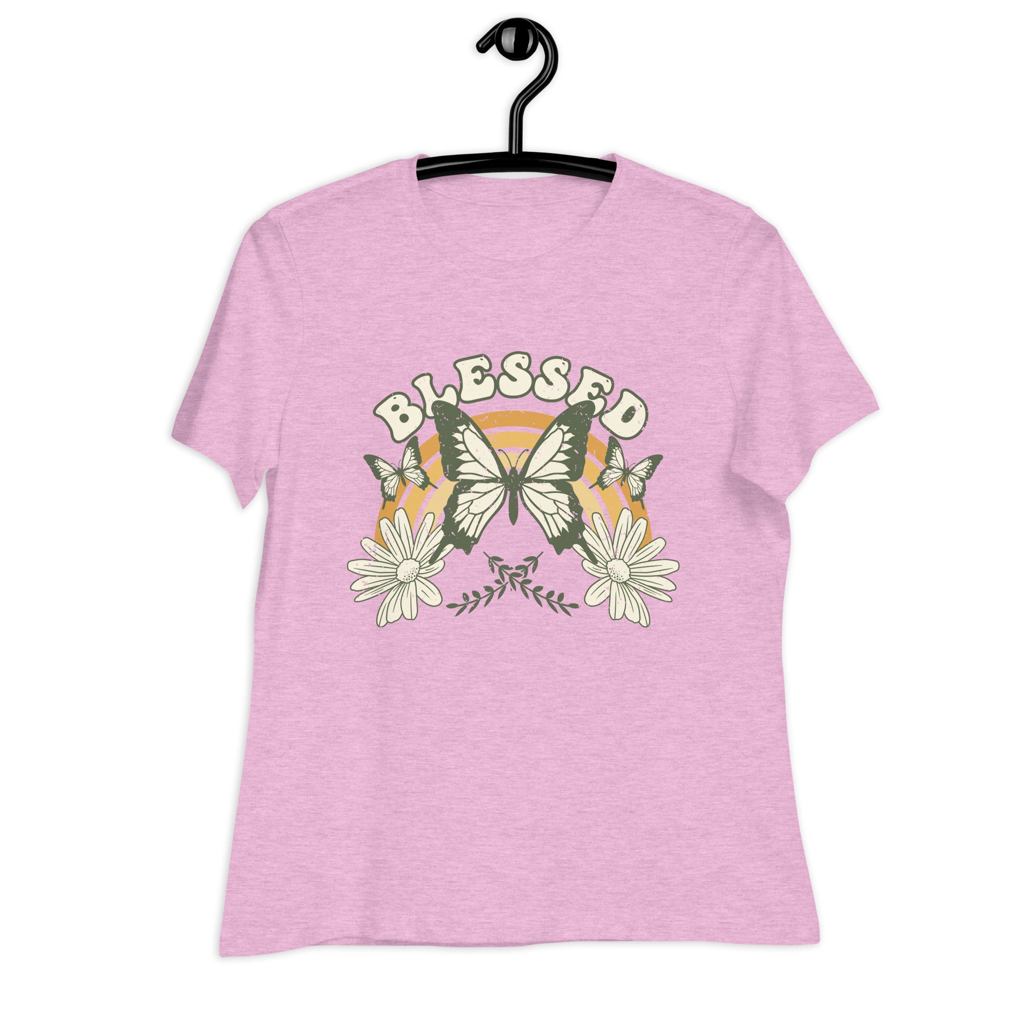 Women's Relaxed T-Shirt- Butterfly Print