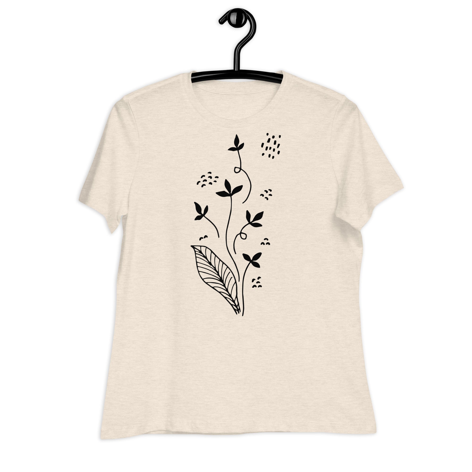 Women's Relaxed T-Shirt- Flowers  print