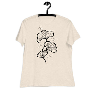 Women's Relaxed T-Shirt- Flower Print