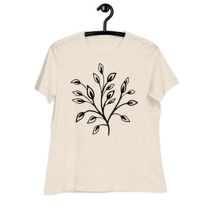 Women's Relaxed T-Shirt- Flower Print