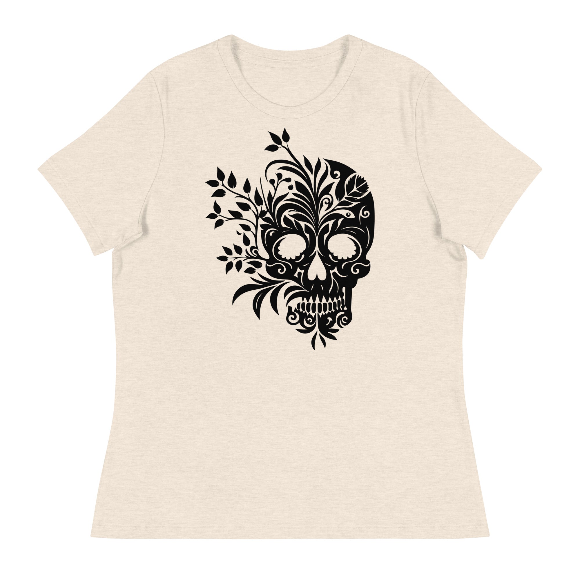 Women's Relaxed T-Shirt- 3d Animated Skull Print