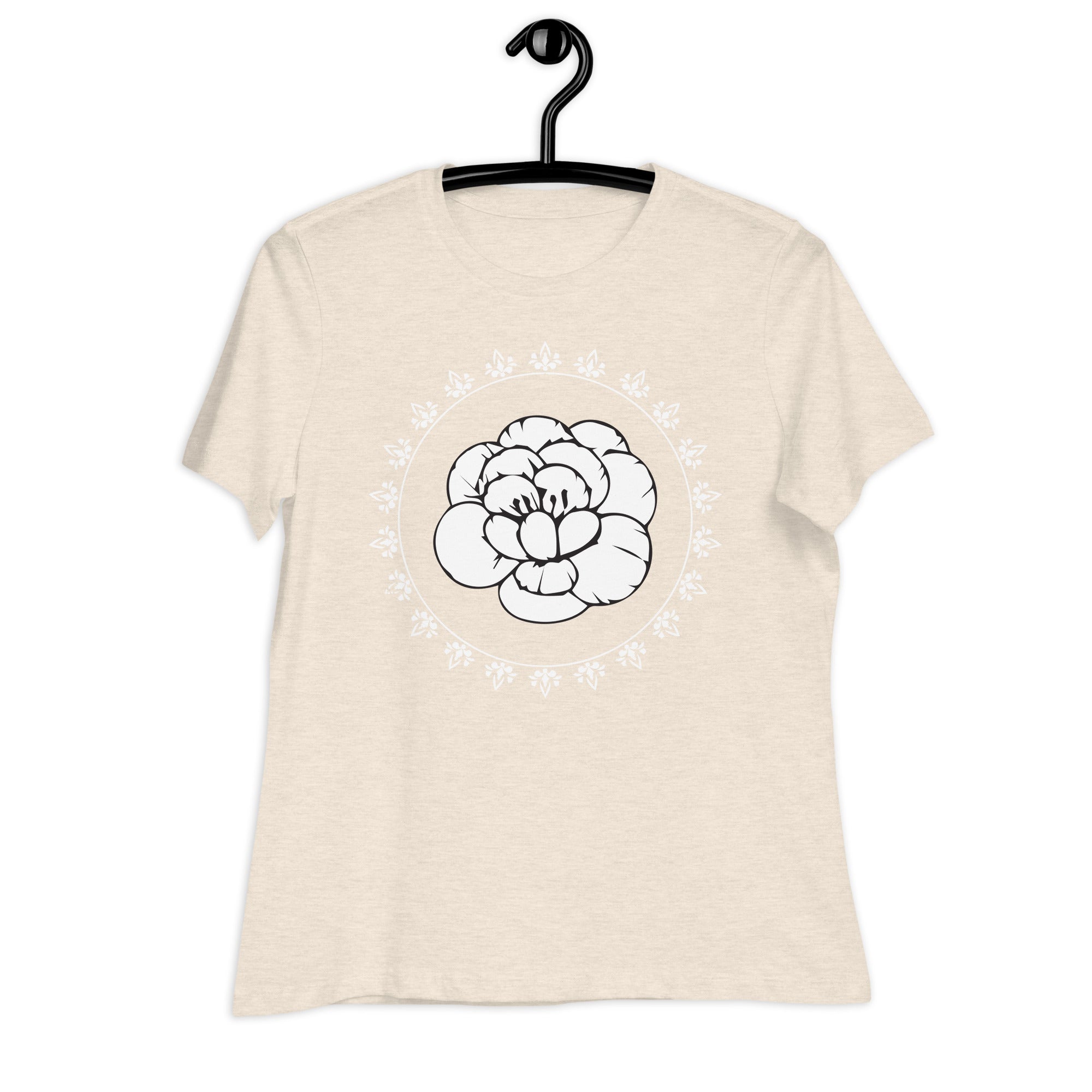 Women's Relaxed T-Shirt- Flower Print