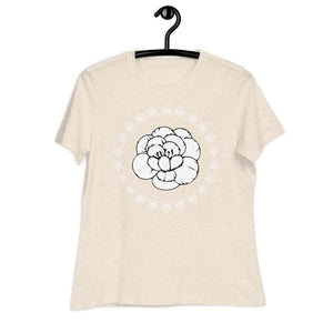 Women's Relaxed T-Shirt- Flower Print