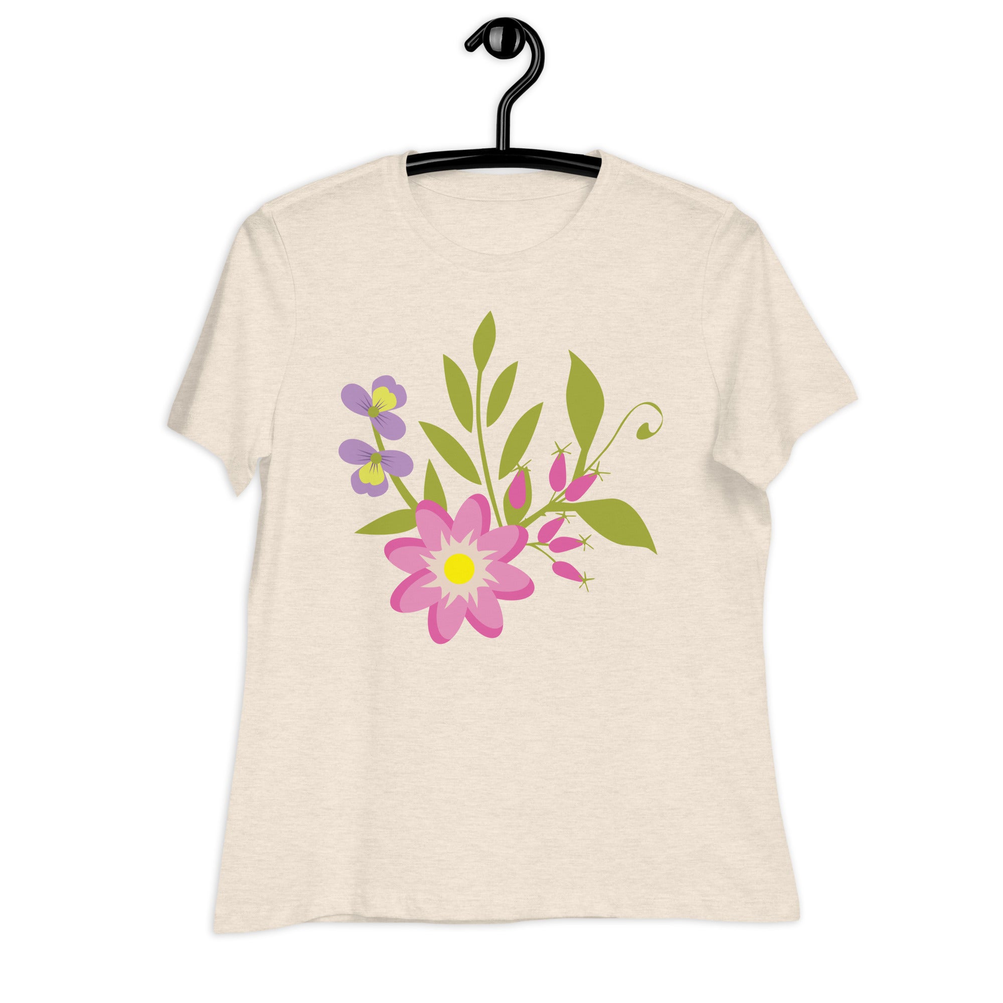 Women's Relaxed T-Shirt- Flower Print