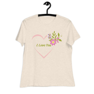 Women's Relaxed T-Shirt- Flower Print