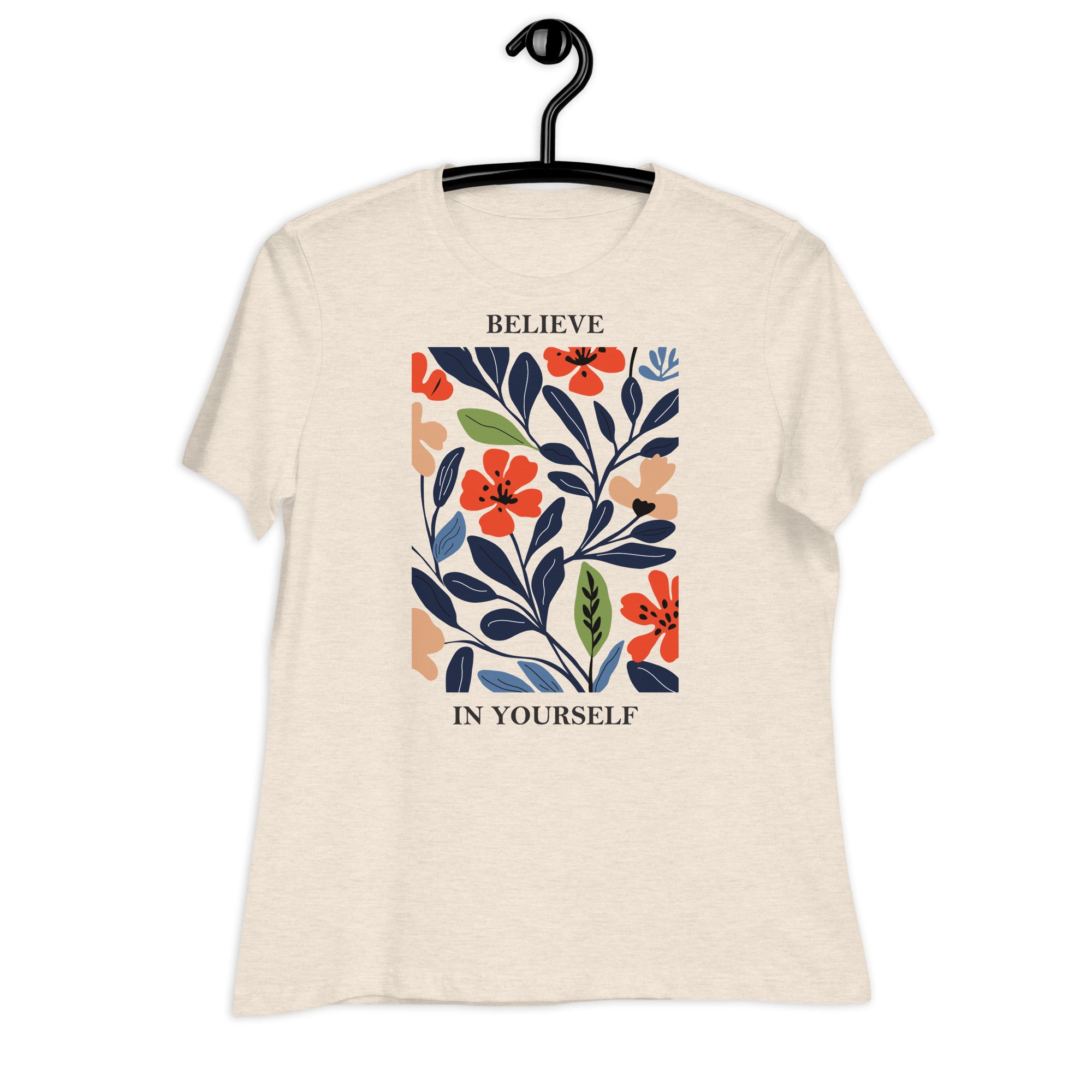 Women's Relaxed T-Shirt- Flowers print