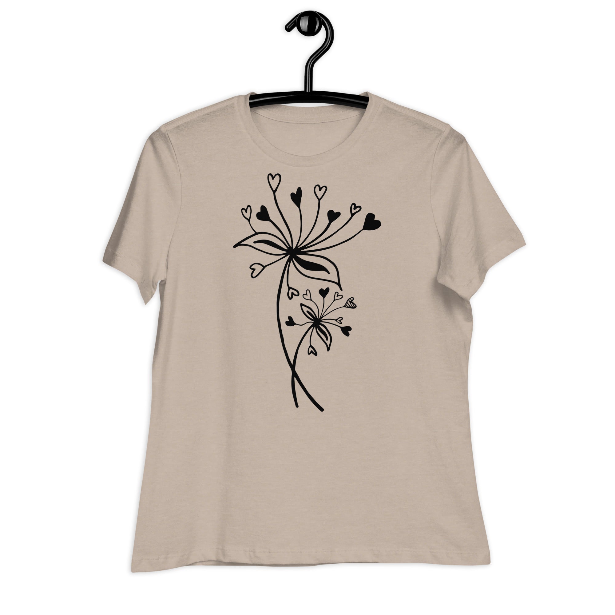 Women's Relaxed T-Shirt- Flower Print