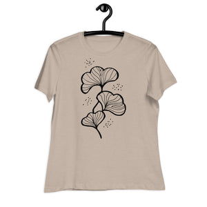 Women's Relaxed T-Shirt- Flower Print