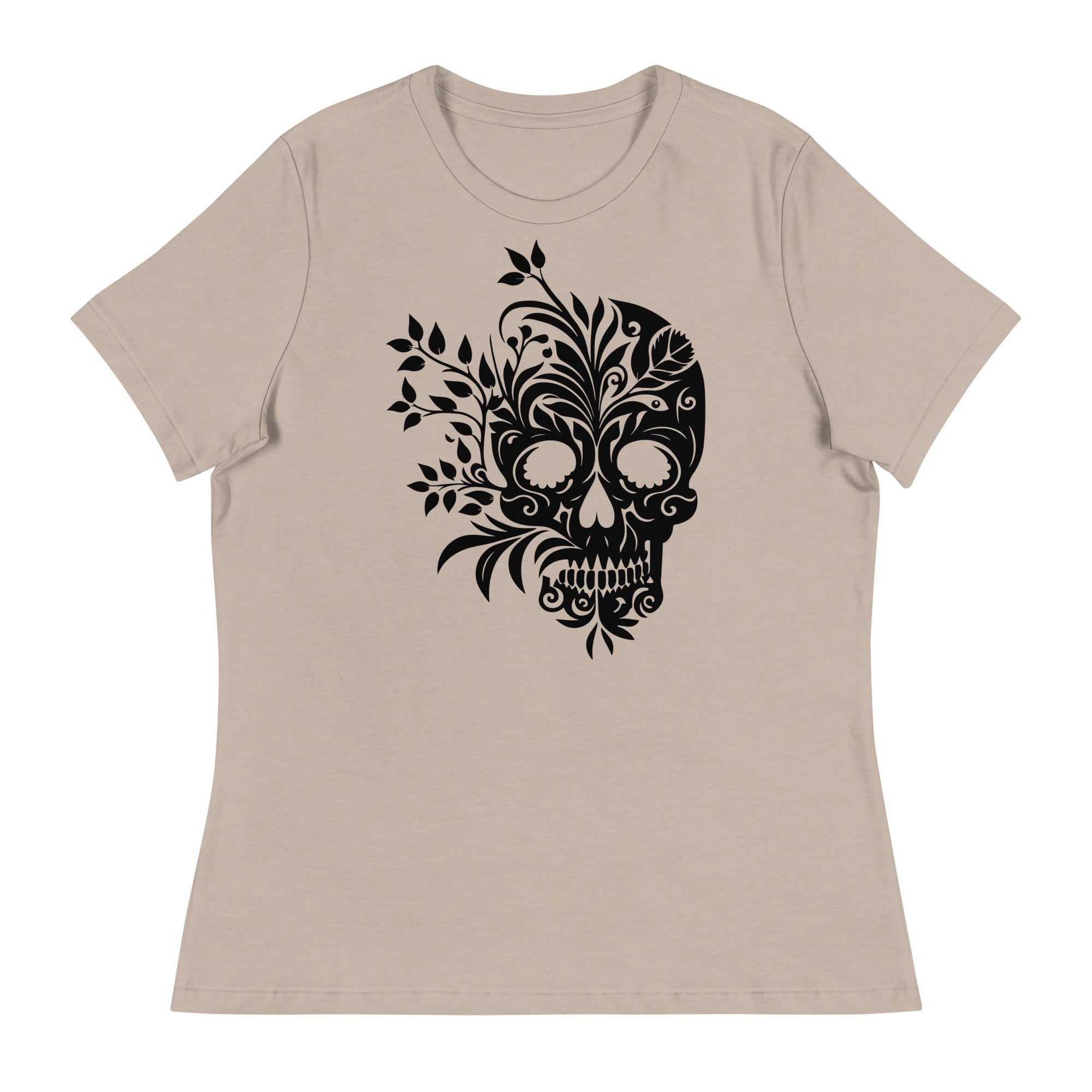 Women's Relaxed T-Shirt- 3d Animated Skull Print