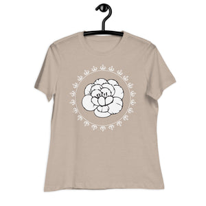 Women's Relaxed T-Shirt- Flower Print