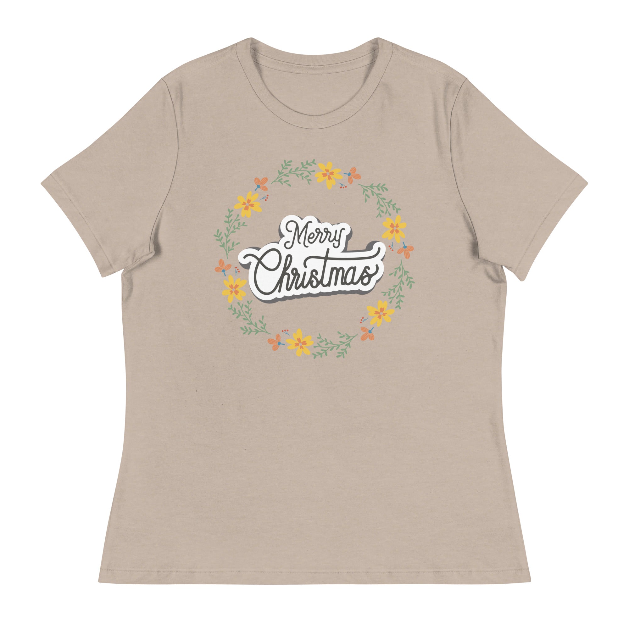 Women's Relaxed T-Shirt- Christmas Wishing Print