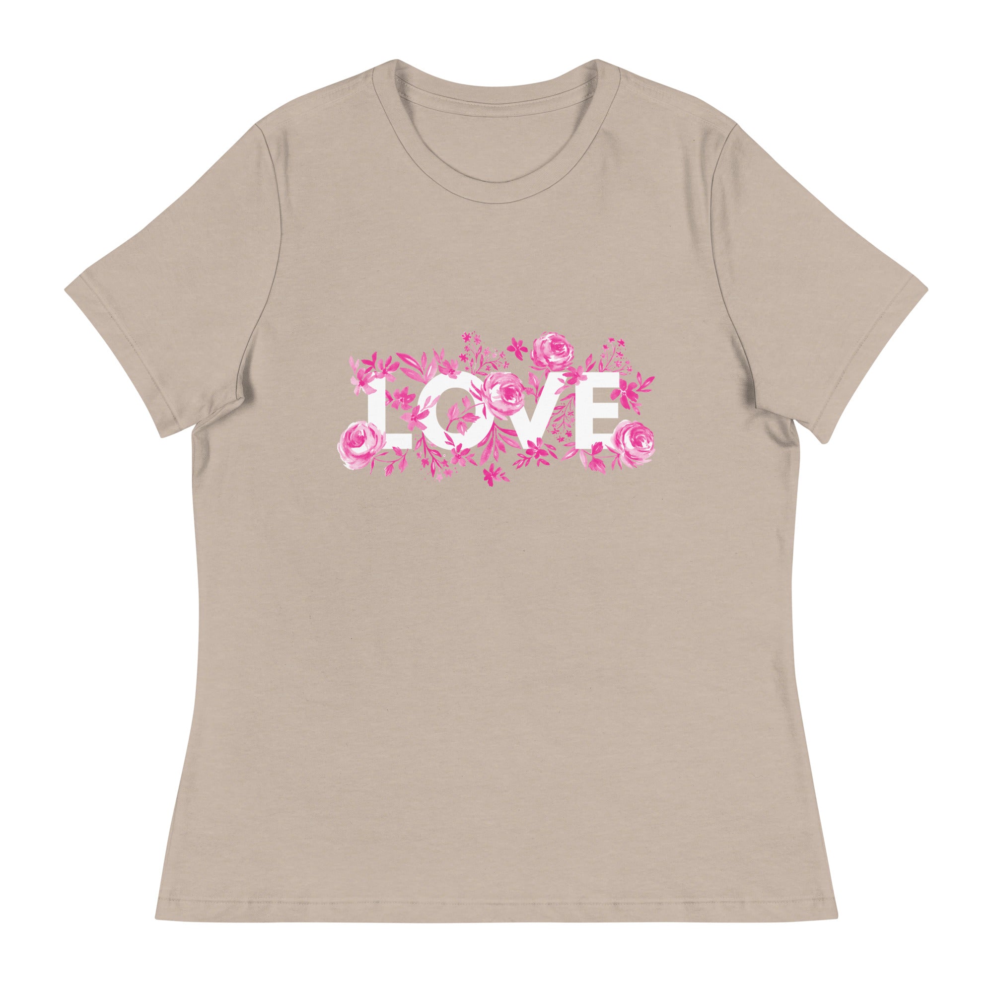 Women's Relaxed T-Shirt-  Loving Word Quote Print