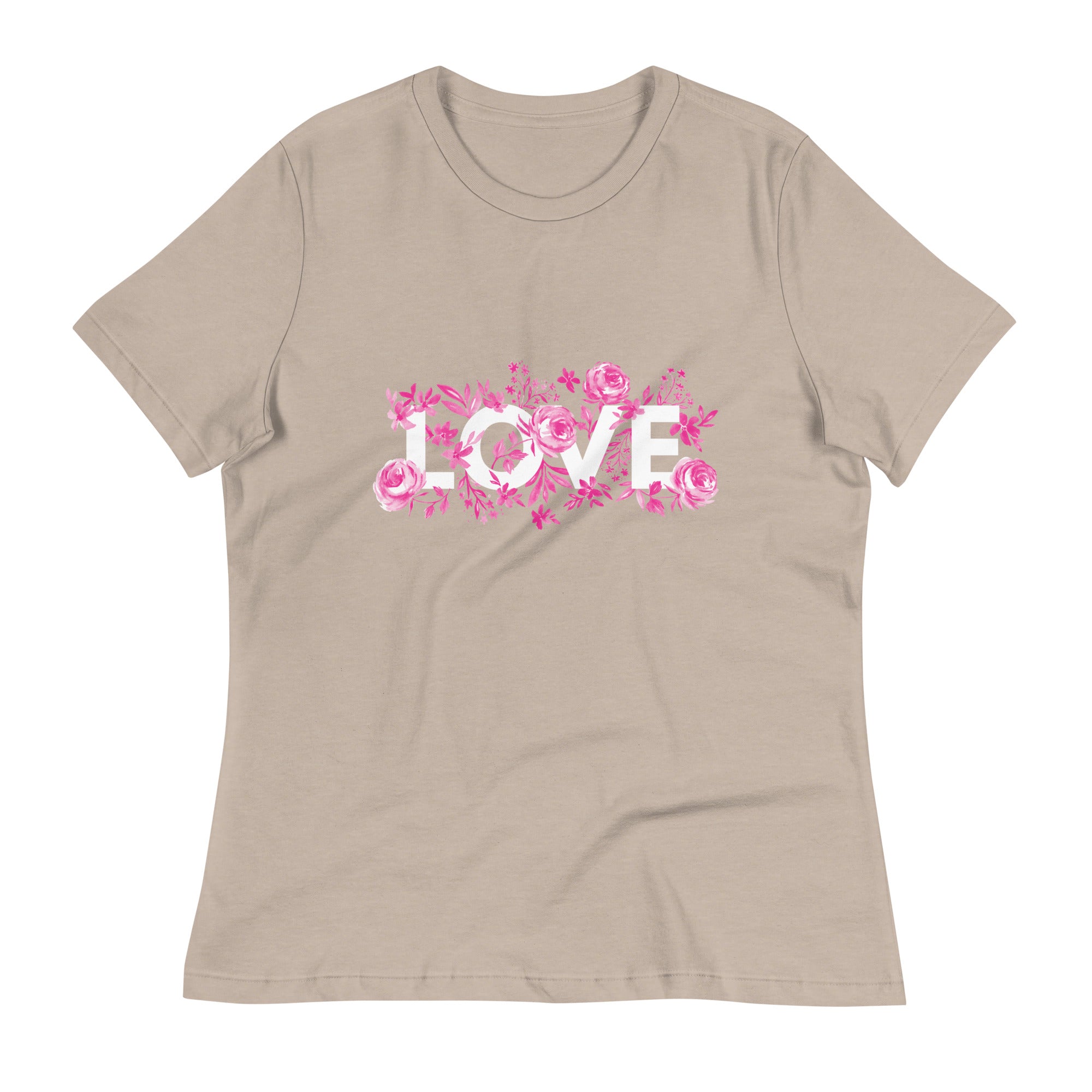 Women's Relaxed T-Shirt-  Loving Word Quote Print