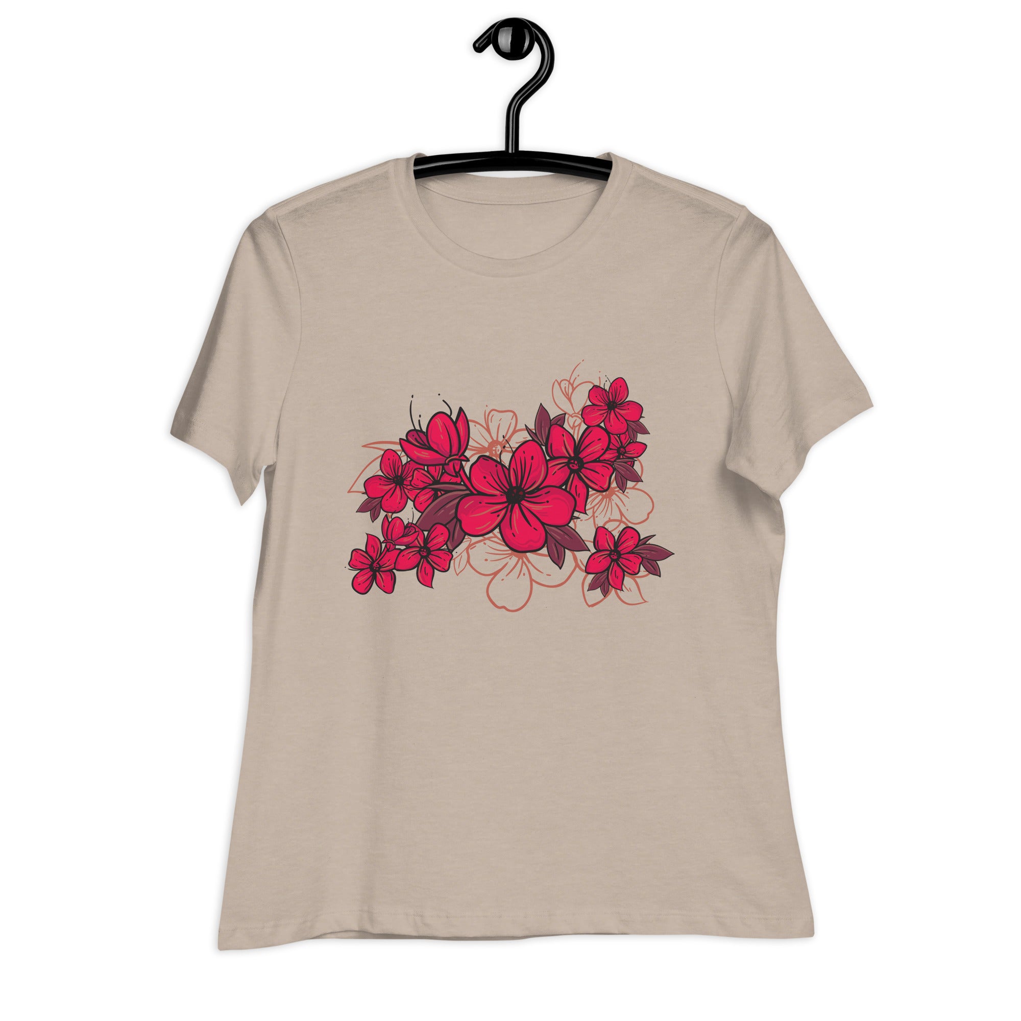 Women's Relaxed T-Shirt- Flower Print