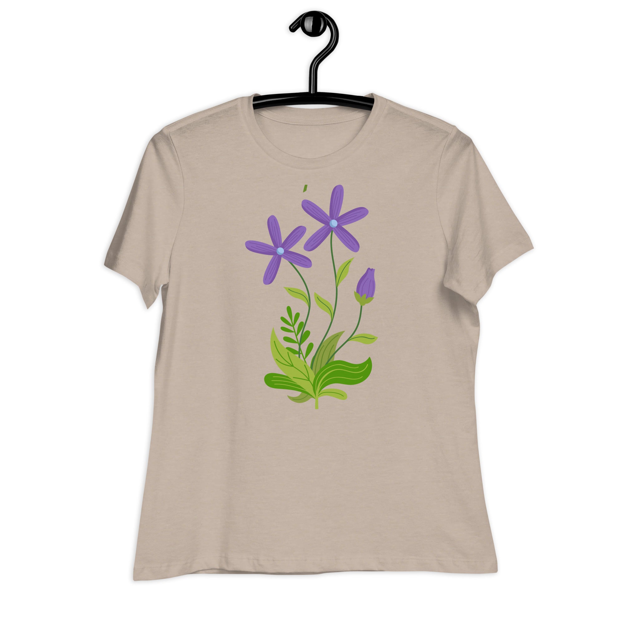 Women's Relaxed T-Shirt- Flower Print