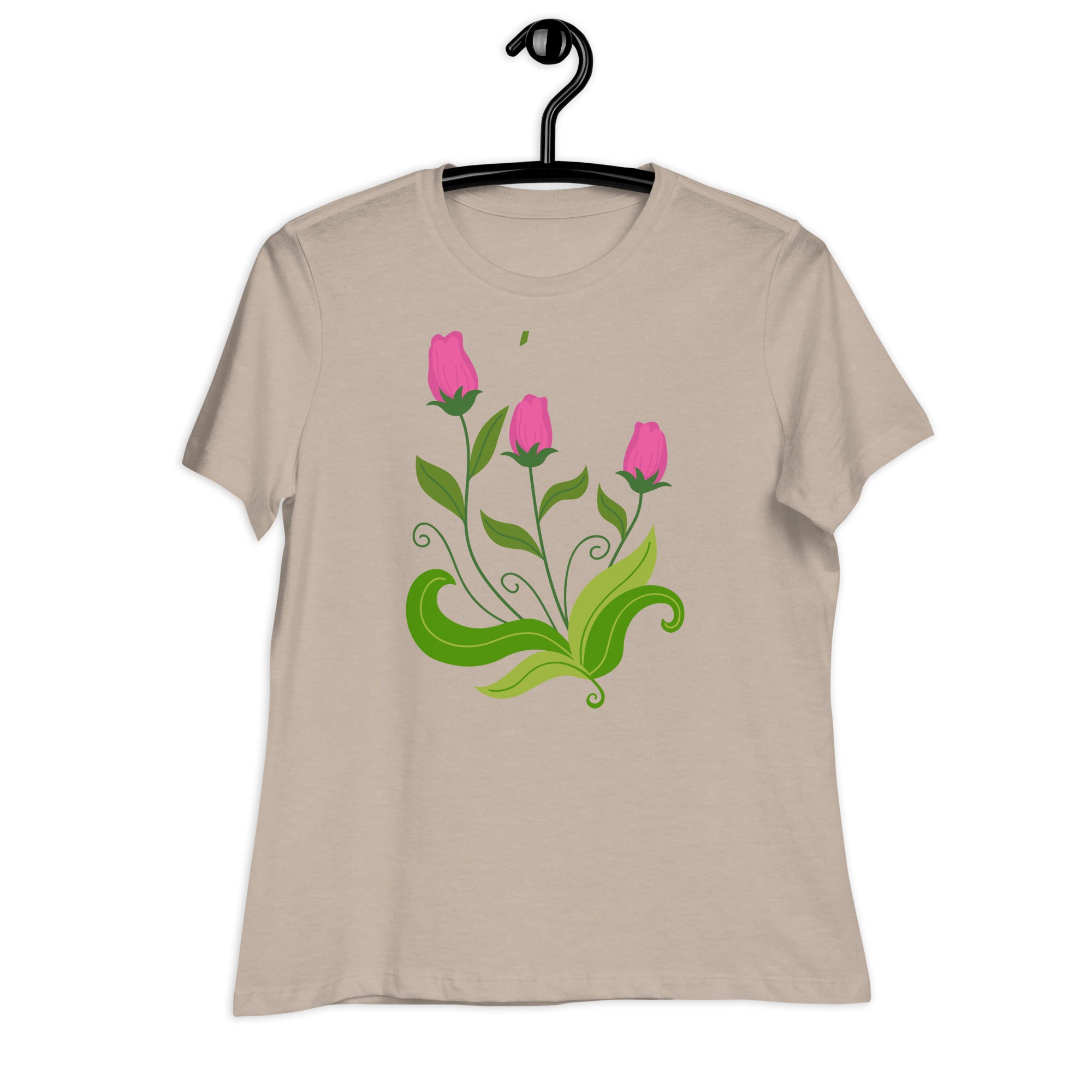 Women's Relaxed T-Shirt- Flower Print