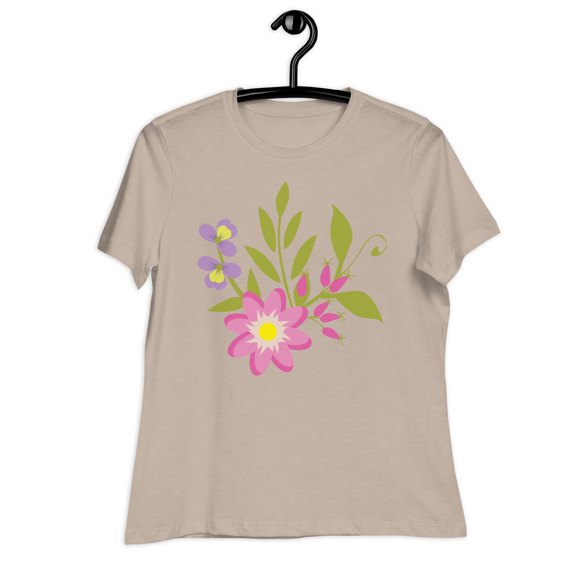 Women's Relaxed T-Shirt- Flower Print