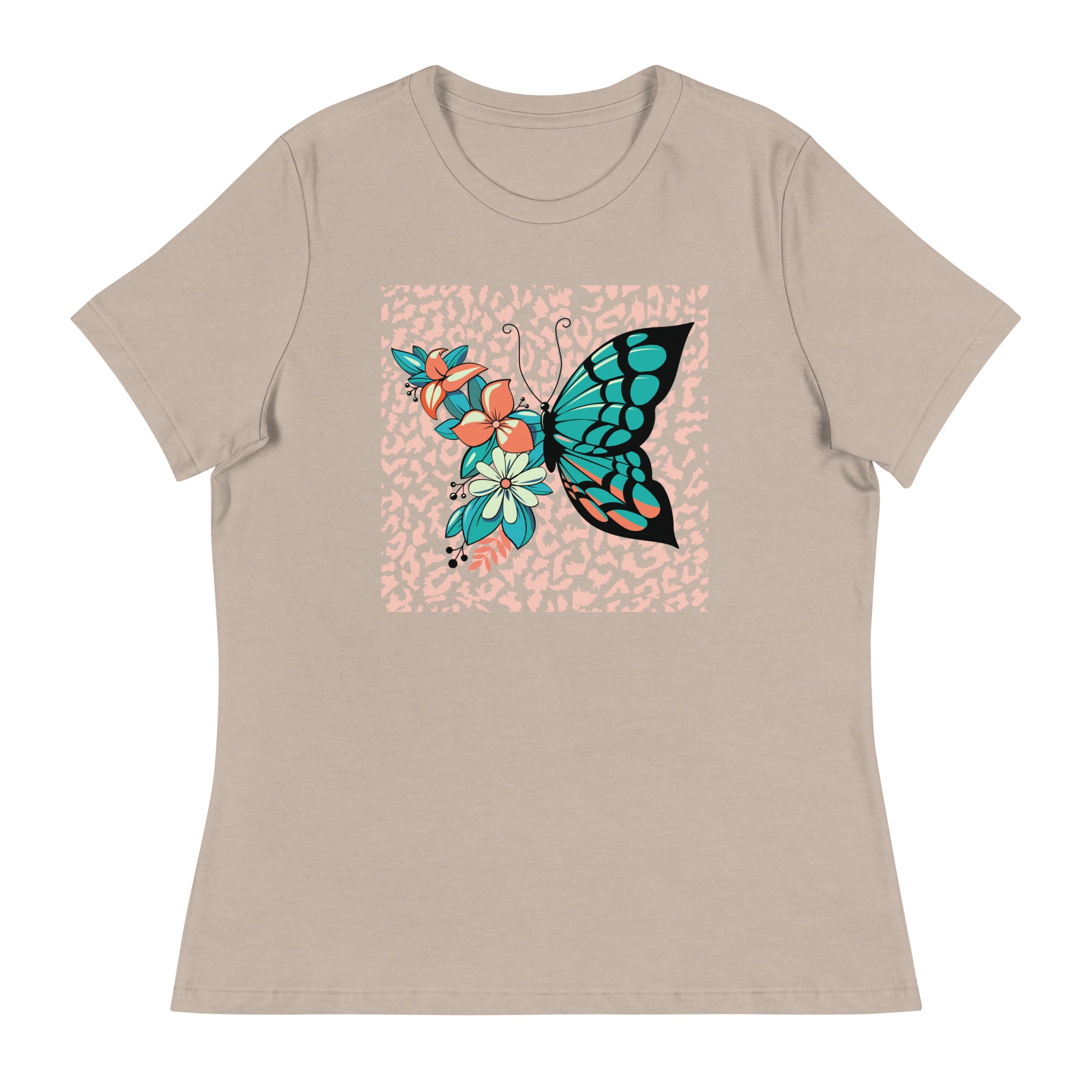 Women's Relaxed T-Shirt- Butterfly Print