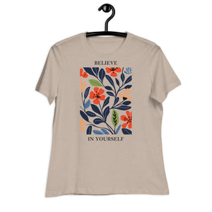 Women's Relaxed T-Shirt- Flowers print