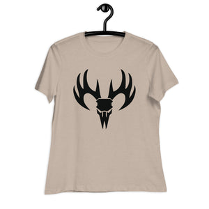 Women's Relaxed T-Shirt- Antler Head Print