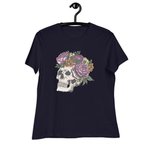 Women's Relaxed T-Shirt- Skull Print