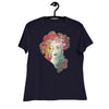 Women's Relaxed T-Shirt- Floral Lady Head Print