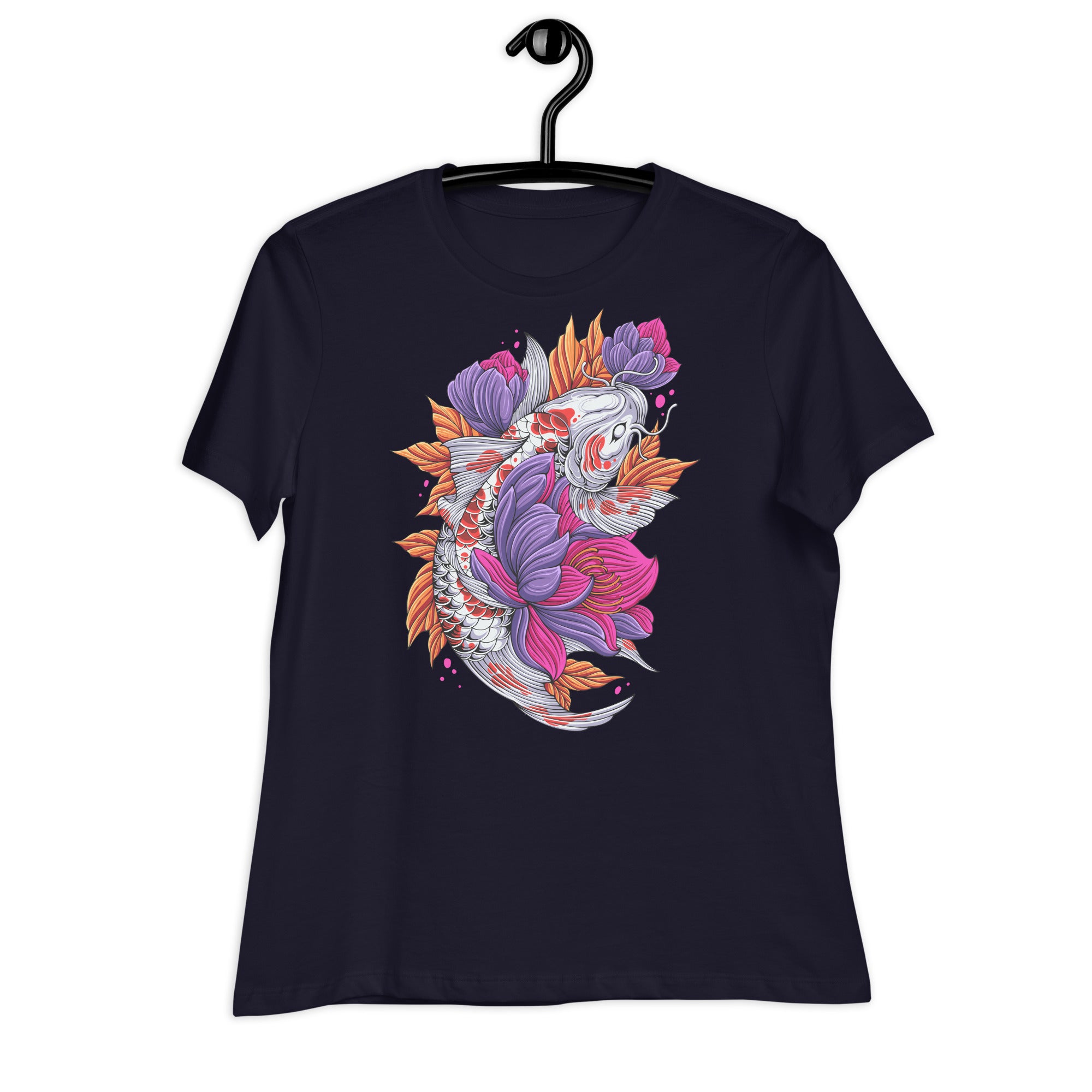 Women's Relaxed T-Shirt- Florish Fish Print