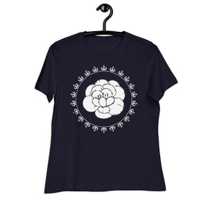 Women's Relaxed T-Shirt- Flower Print