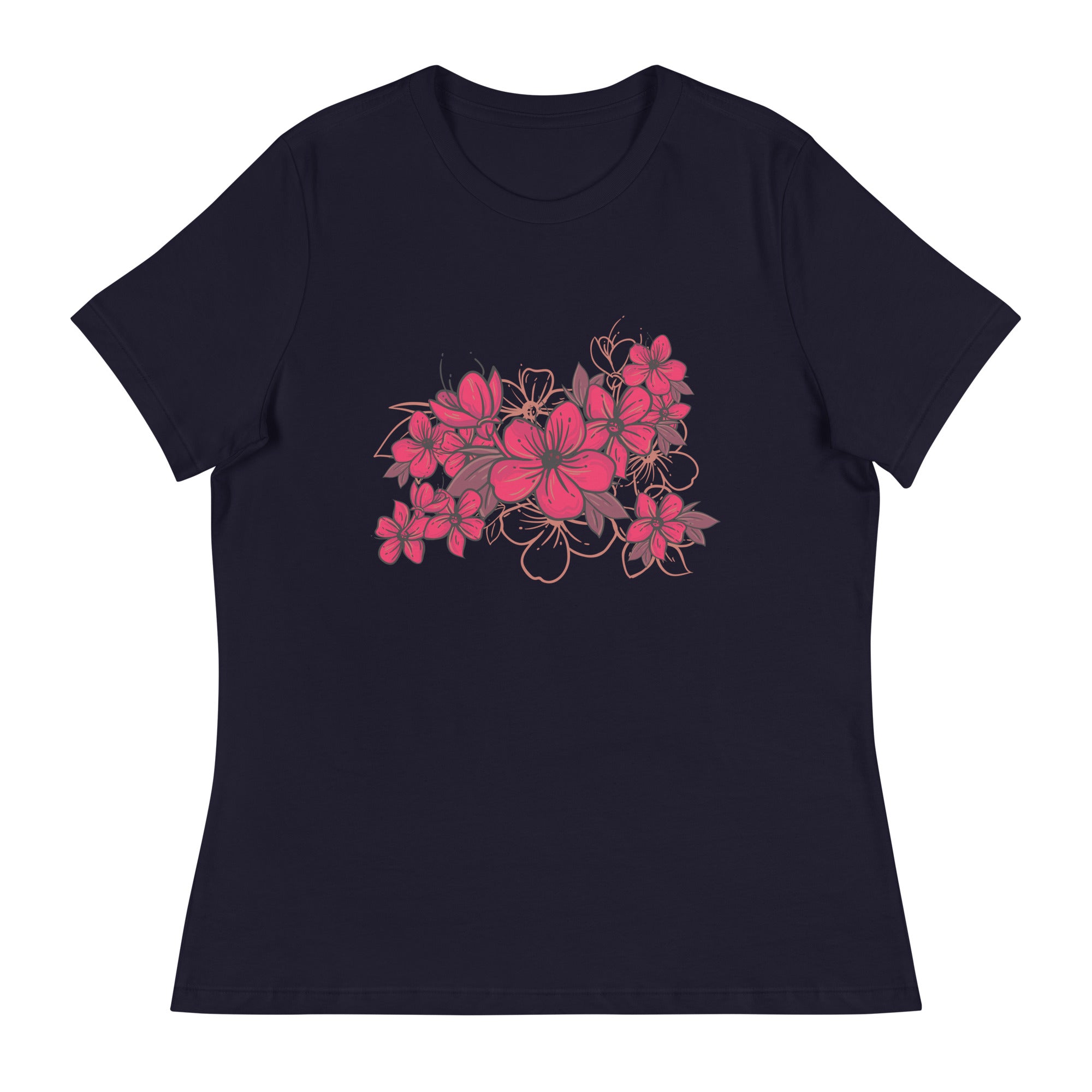 Women's Relaxed T-Shirt- Flower Print