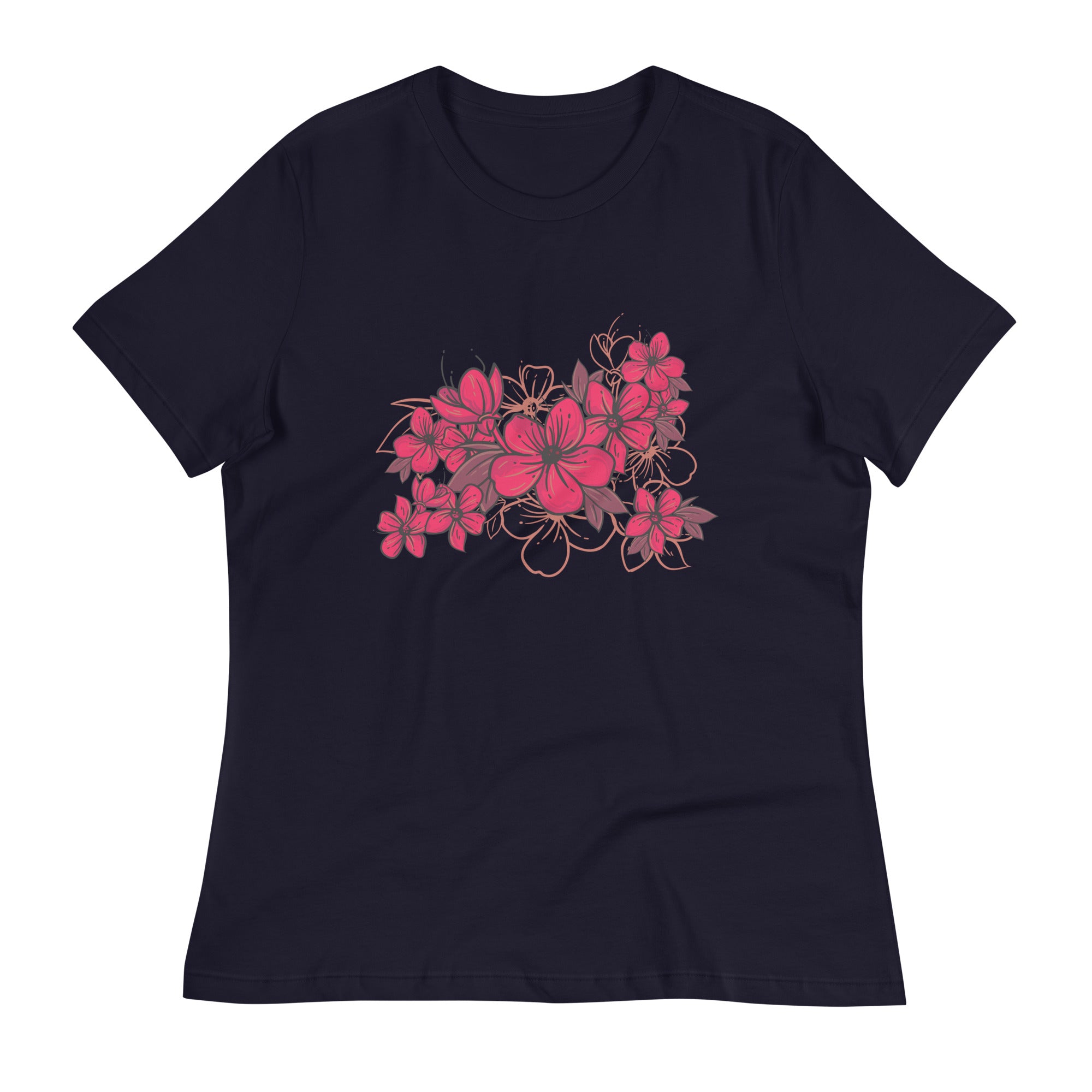 Women's Relaxed T-Shirt- Flower Print