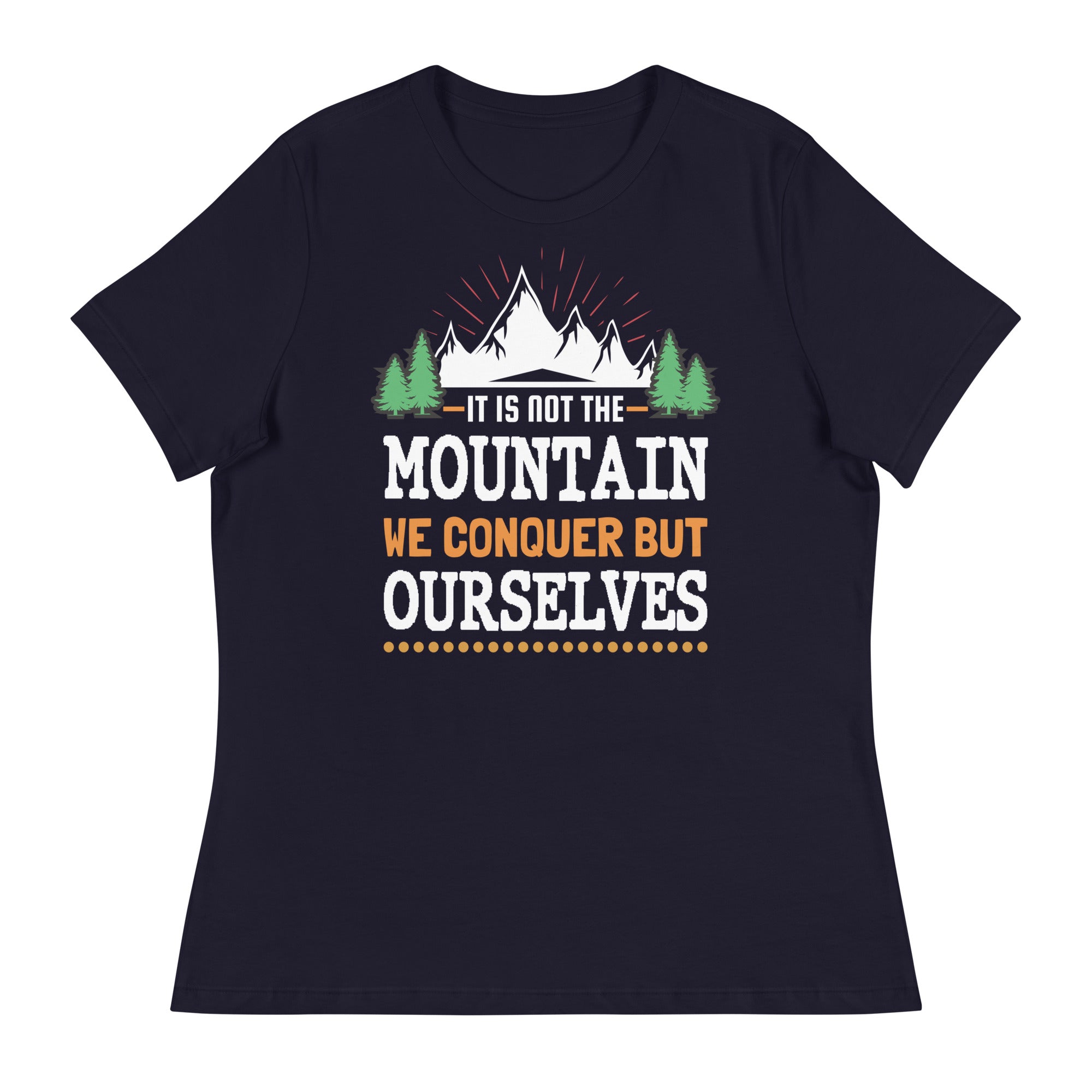 Women's Relaxed T-Shirt- Mountain Climber Print