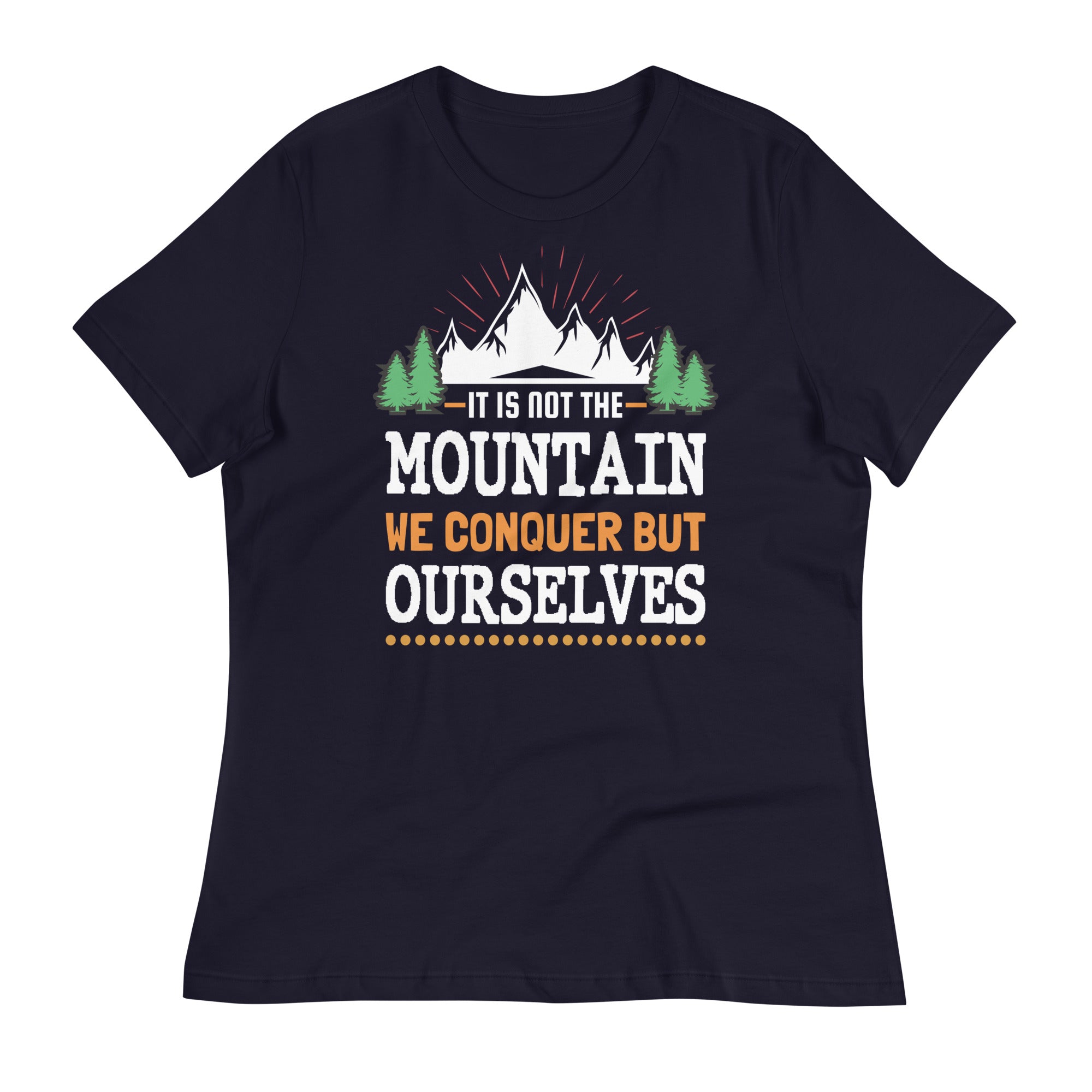 Women's Relaxed T-Shirt- Mountain Climber Print