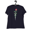 Women's Relaxed T-Shirt- Flower Print