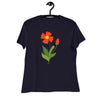 Women's Relaxed T-Shirt- Flower Print