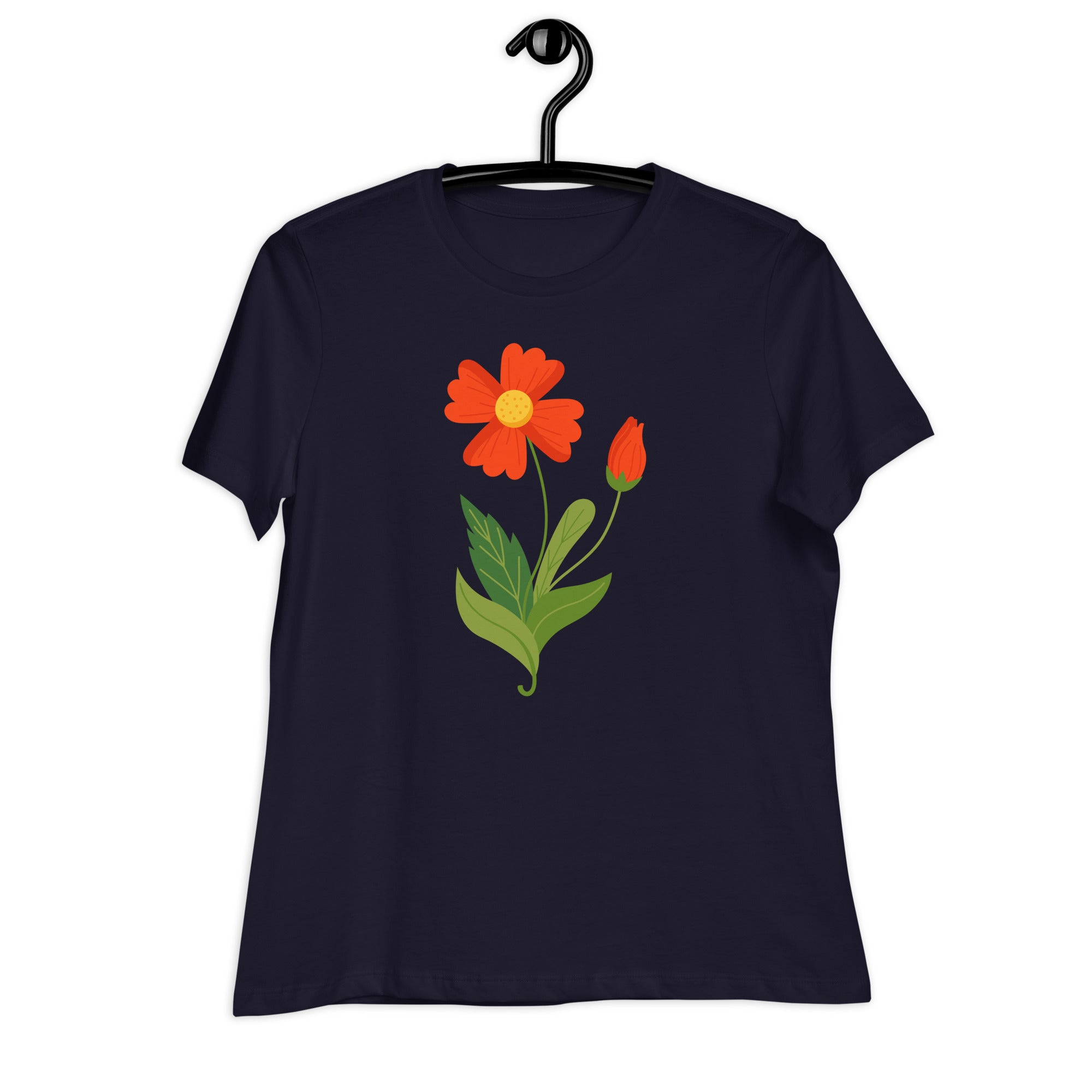 Women's Relaxed T-Shirt- Flower Print