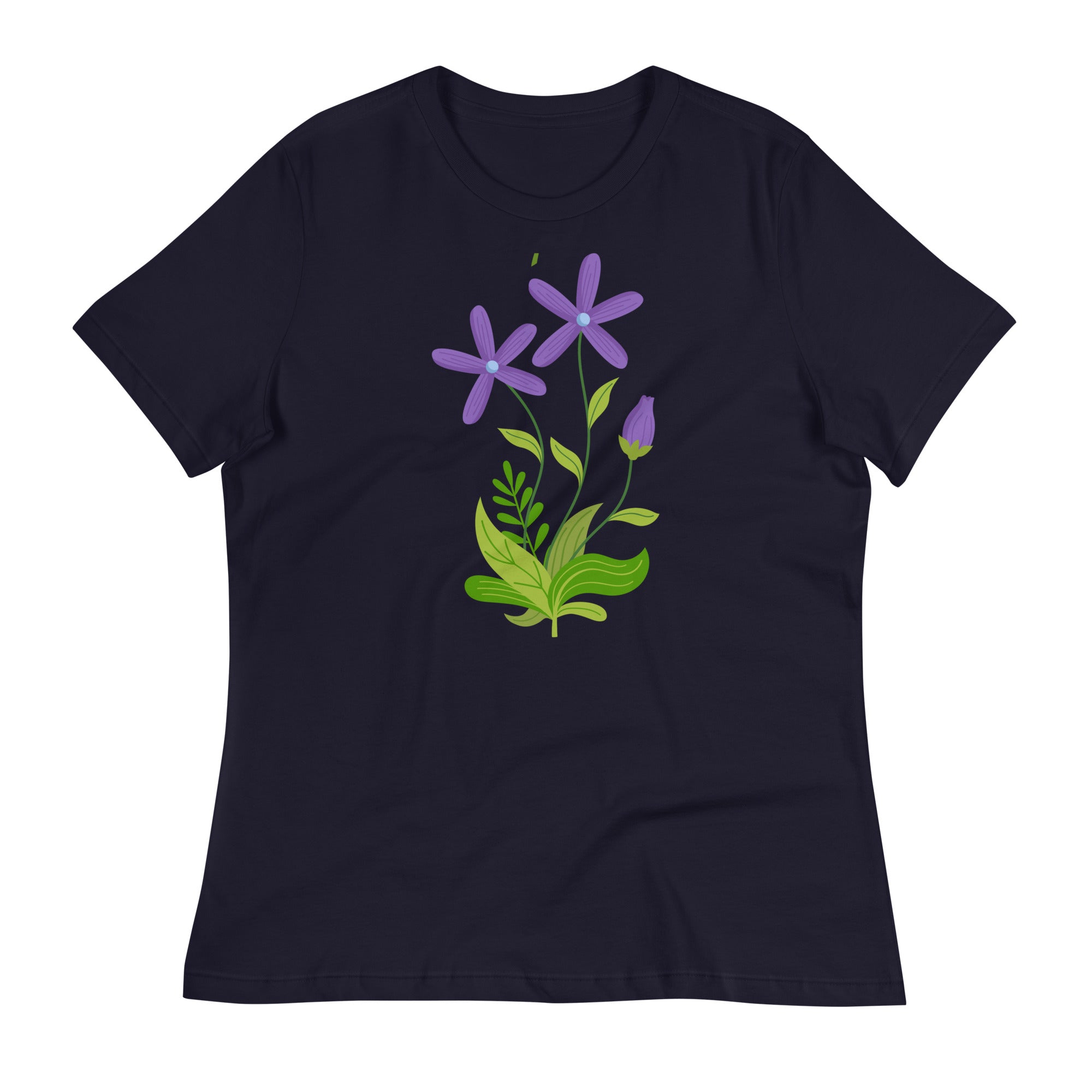 Women's Relaxed T-Shirt- Flower Print