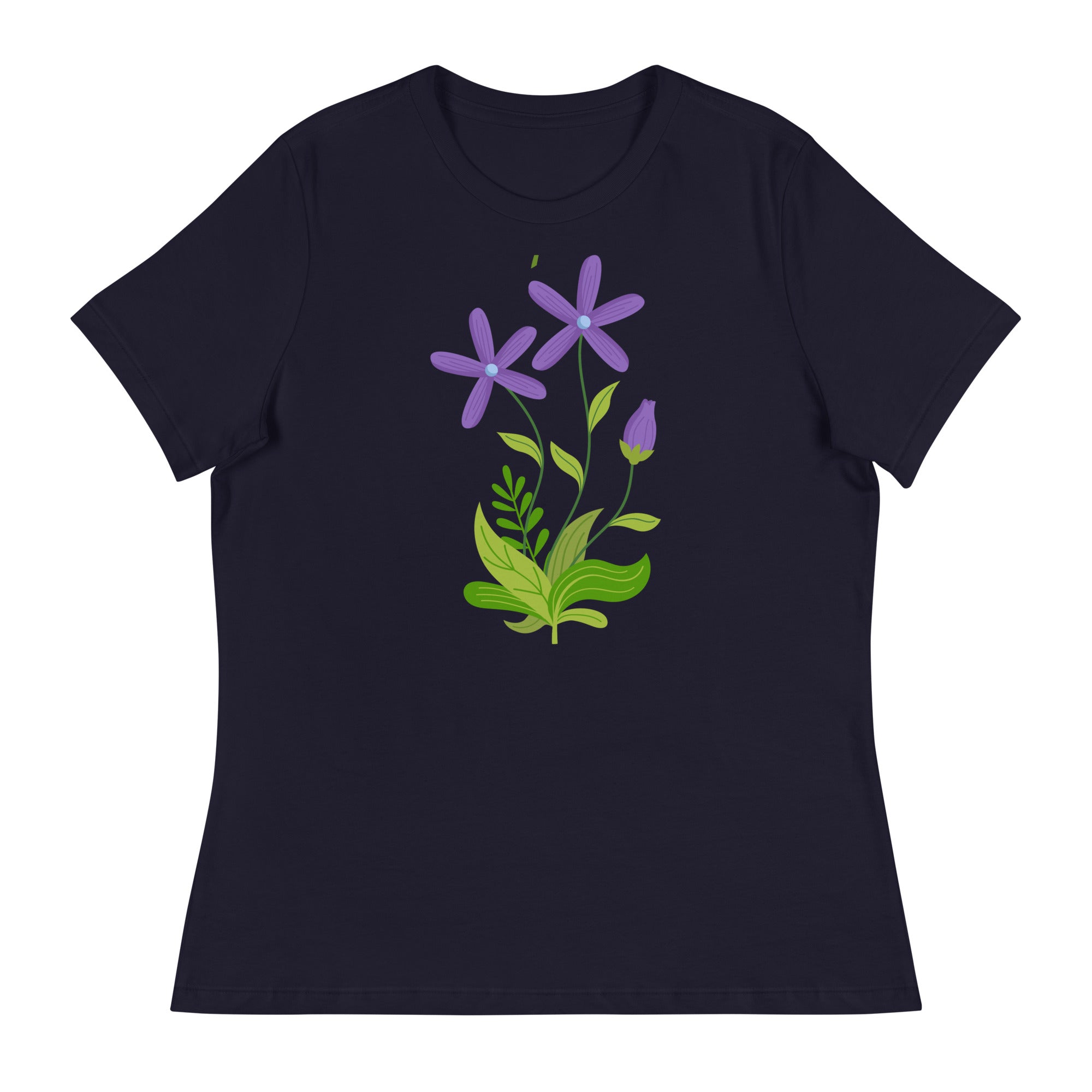 Women's Relaxed T-Shirt- Flower Print